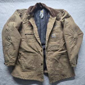 Carhartt Duck C01 Corduroy Blanket Coat Jacket 42 Rugged Carpenter Outerwear Y2K